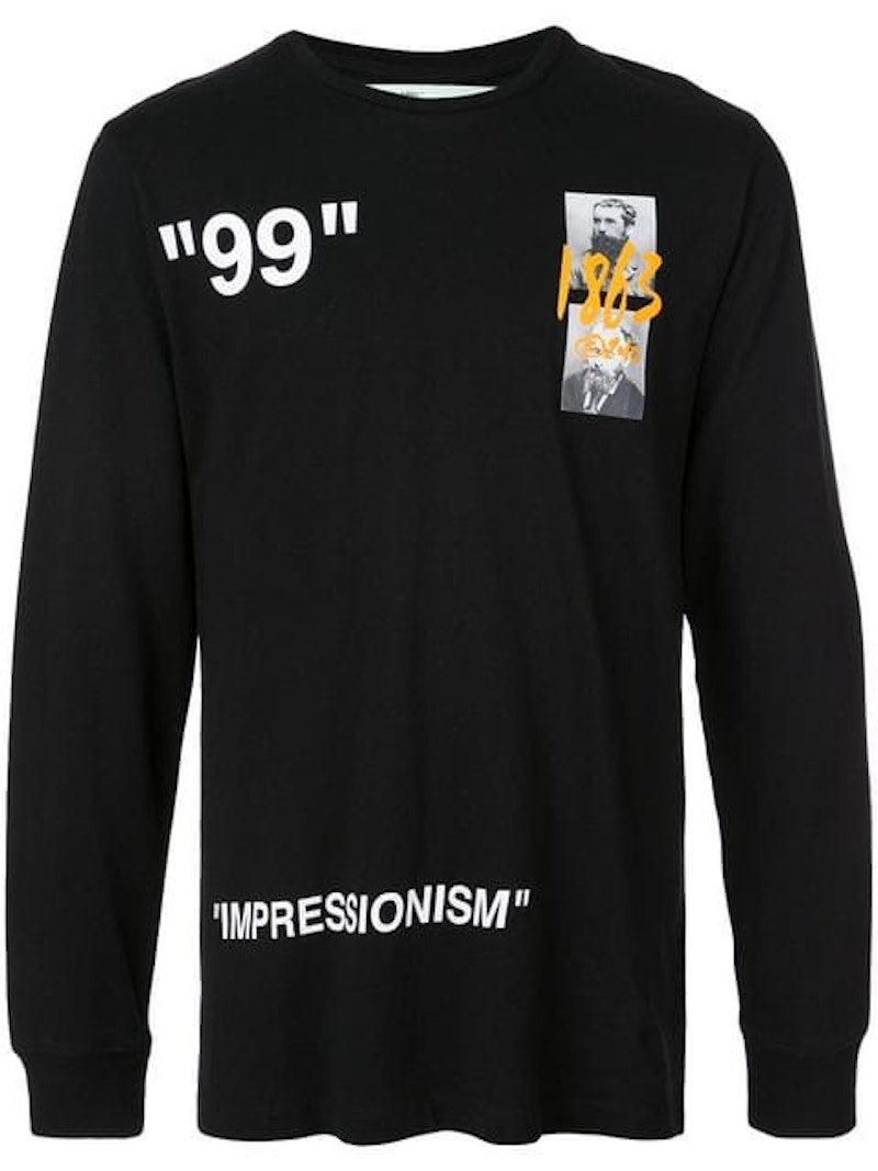 OFF-WHITE Summer Graphic Print L/S T-shirt Black/Multicolor