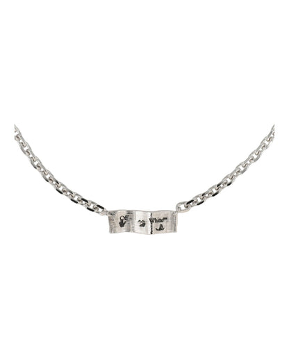 OFF-WHITE Swimming Logo Necklace Silver