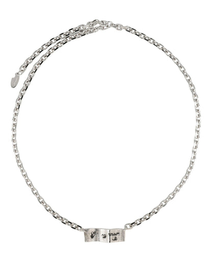 OFF-WHITE Swimming Logo Necklace Silver