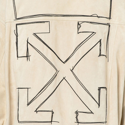 OFF-WHITE Taft Point Leather Jacket Sand/Black
