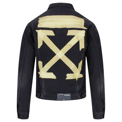 OFF-WHITE Tape Arrows Denim Jacket Black/Beige