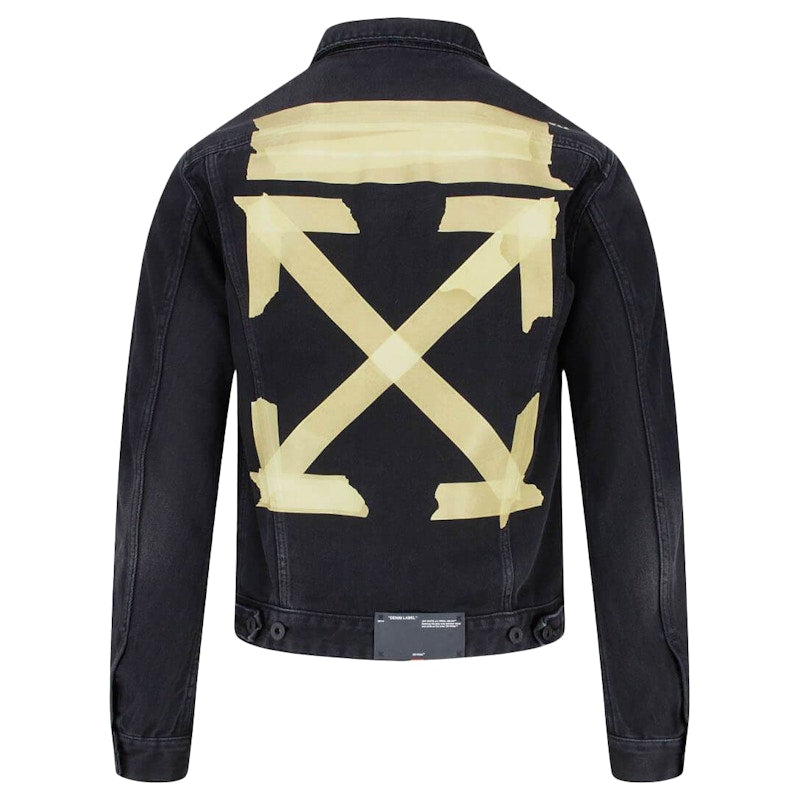 OFF-WHITE Tape Arrows Denim Jacket Black/Beige