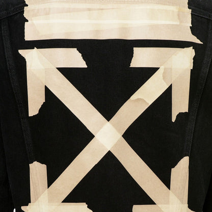 OFF-WHITE Tape Arrows Denim Jacket Black/Beige