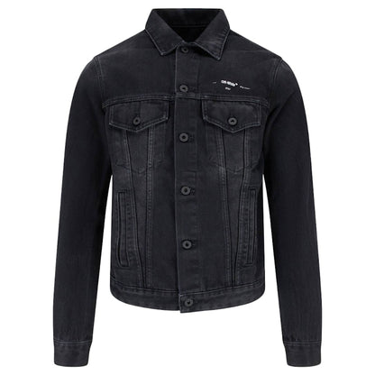OFF-WHITE Tape Arrows Denim Jacket Black/Beige