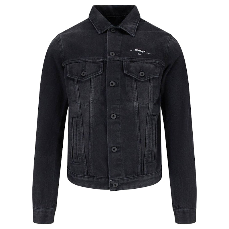 OFF-WHITE Tape Arrows Denim Jacket Black/Beige