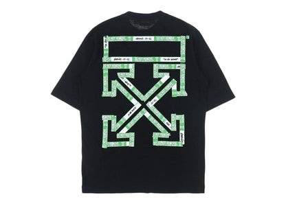 OFF-WHITE Tape Arrows PKT Skate T-Shirt Black/Green Fluo