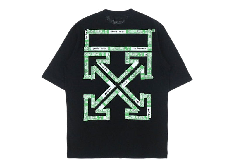 OFF-WHITE Tape Arrows PKT Skate T-Shirt Black/Green Fluo