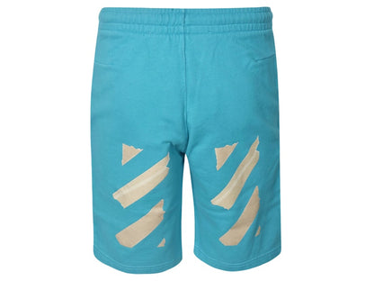 OFF-WHITE Tape Arrows Sweatshort Petrol Blue/Beige