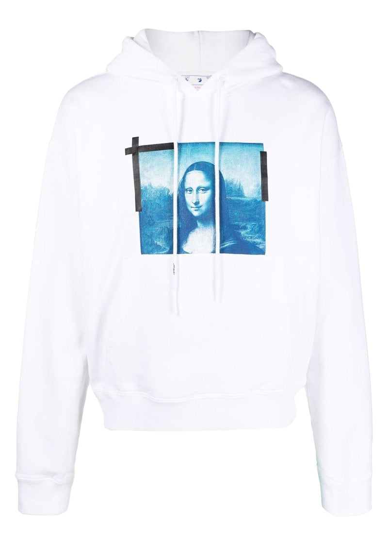 OFF-WHITE Taped Mona Lisa Over Hoodie White/Black/Blue