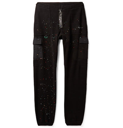 OFF-WHITE Tapered Paint Splattered Fleece Sweatpants Black/Multicolor