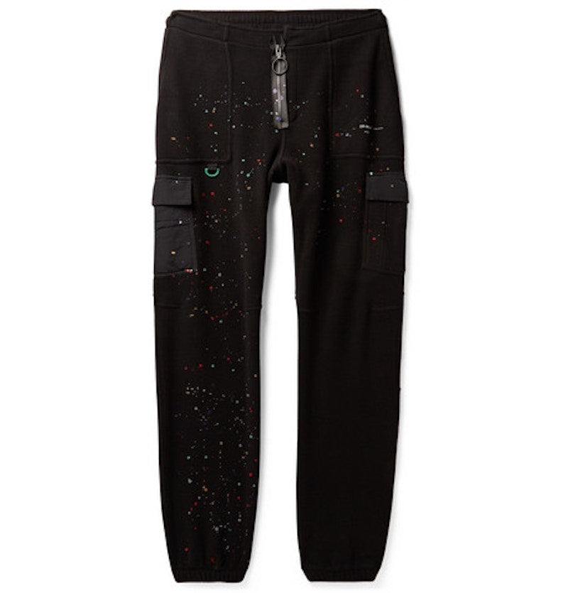 OFF-WHITE Tapered Paint Splattered Fleece Sweatpants Black/Multicolor