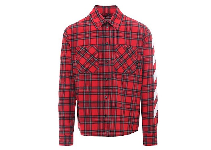 OFF-WHITE Tartan Diagonal Shirt Red