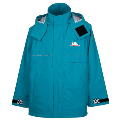 OFF-WHITE Technical Hooded Shell Windbreaker Jacket Petrol Blue/Silver