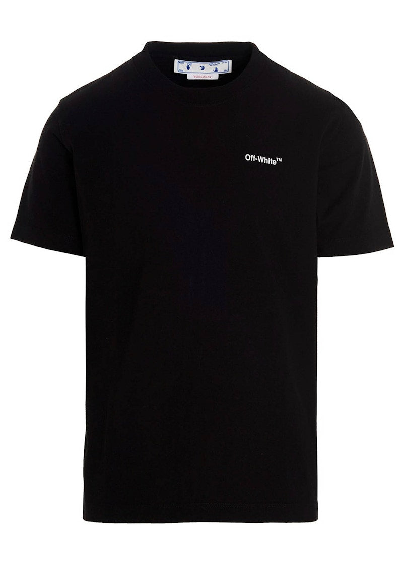 OFF-WHITE Text Logo Caravaggio Saint Jerome Writing Arrows Slim Fit T-Shirt Black/White