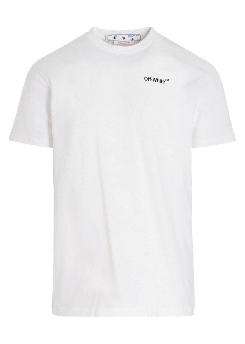 OFF-WHITE Text Logo Caravaggio Saint Jerome Writing Arrows Slim Fit T-Shirt White/Black