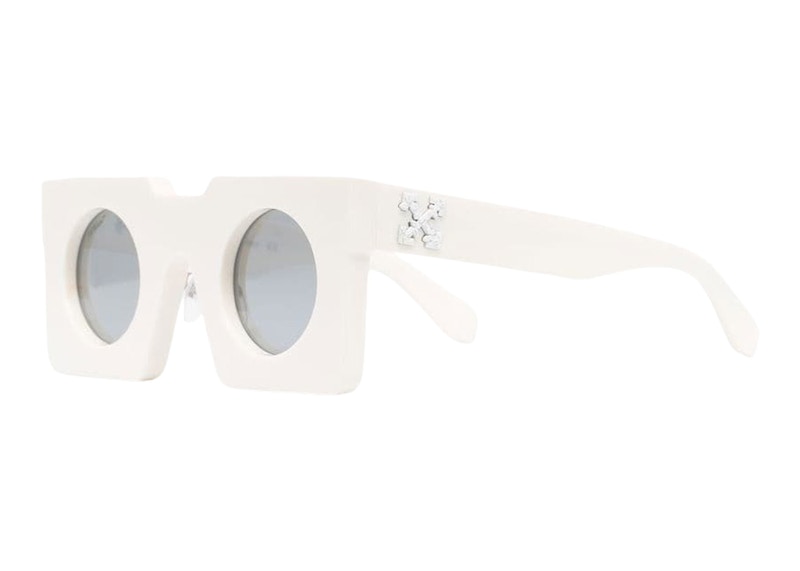 OFF-WHITE The Pantheon Square Frame Sunglasses Bone White