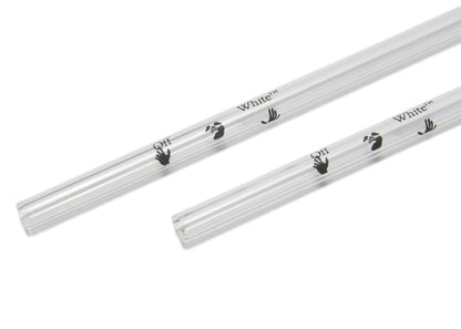 OFF-WHITE Transparent Glass Straws Set
