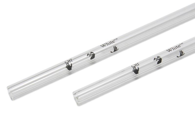 OFF-WHITE Transparent Glass Straws Set