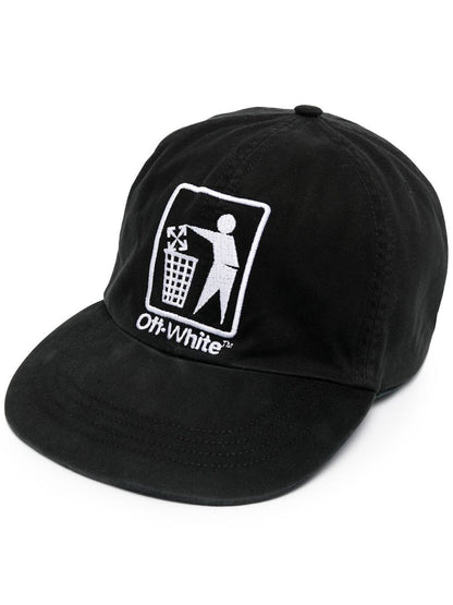 OFF-WHITE Trash Logo Cap Black/White