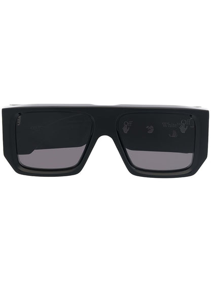 OFF-WHITE Tropez Rectangular Frame Sunglasses Black/White (OMRI013S21PLA0011001)