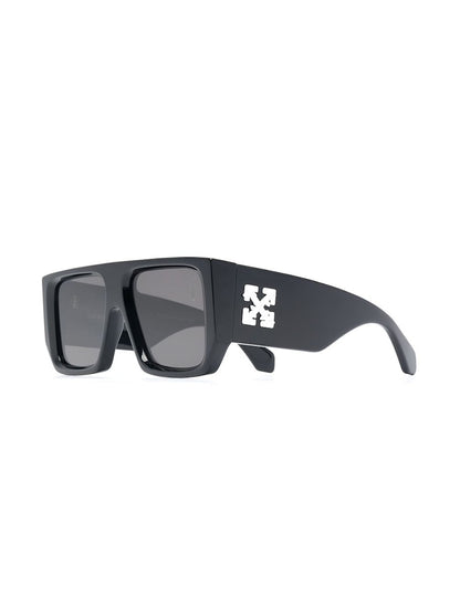 OFF-WHITE Tropez Rectangular Frame Sunglasses Black/White (OMRI013S21PLA0011001)