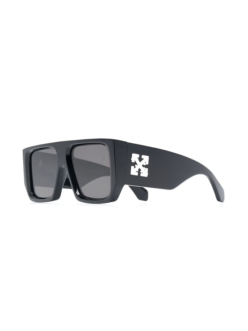 OFF-WHITE Tropez Rectangular Frame Sunglasses Black/White (OMRI013S21PLA0011001)
