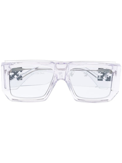 OFF-WHITE Tropez Rectangular Frame Sunglasses Transparent/White (OMRI013S21PLA0017900)