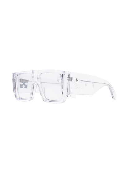 OFF-WHITE Tropez Rectangular Frame Sunglasses Transparent/White (OMRI013S21PLA0017900)