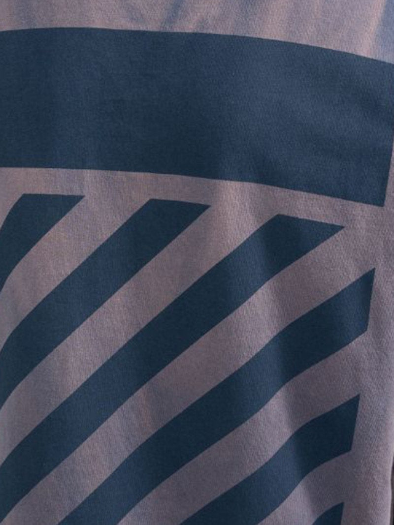 OFF-WHITE Two-Tone Striped Motif Diag Oversized T-Shirt Outer Space Grey