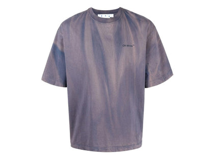 OFF-WHITE Two-Tone Striped Motif Diag Oversized T-Shirt Outer Space Grey