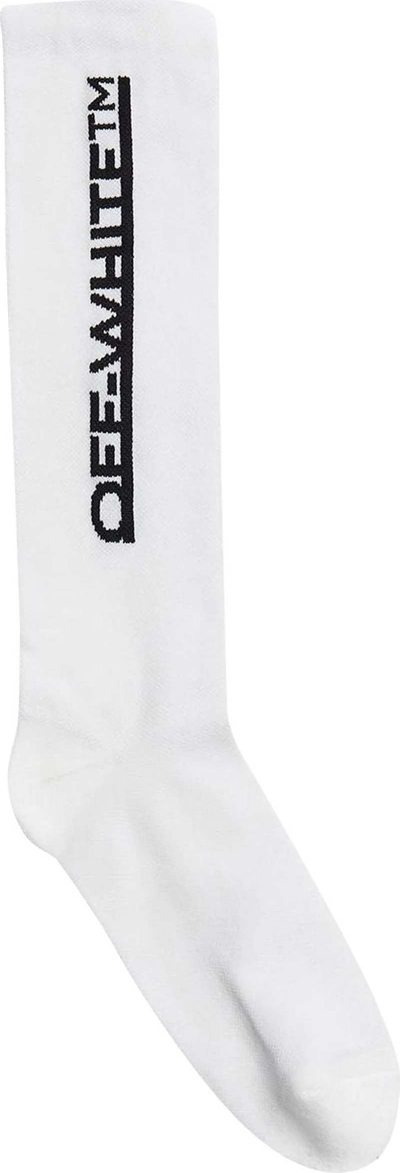OFF-WHITE Underlined Logo Long Socks White/Black