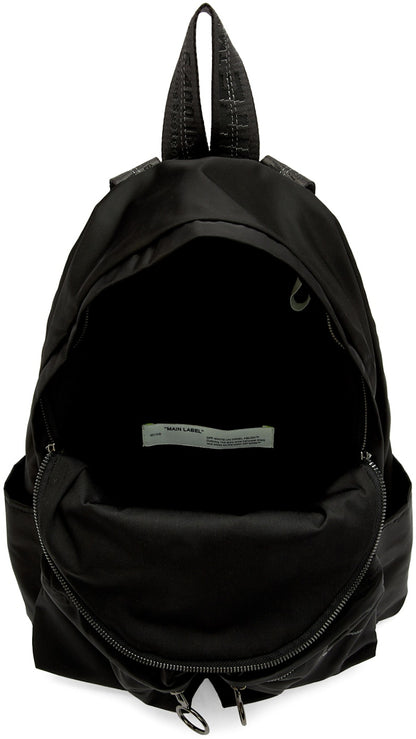 OFF-WHITE Unfinished Backpack Black Silver
