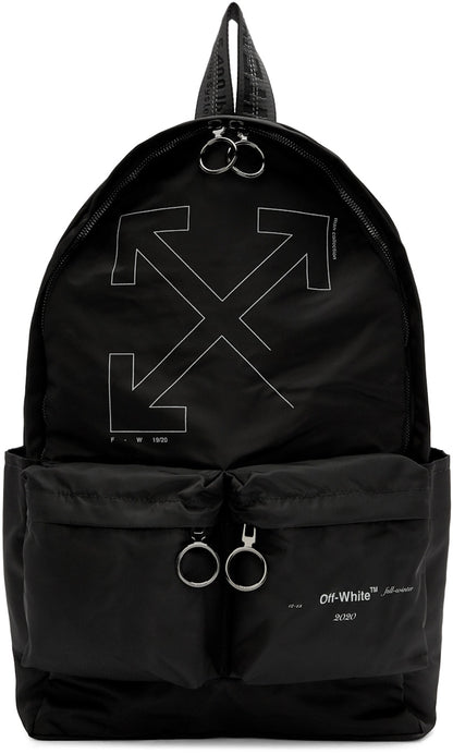 OFF-WHITE Unfinished Backpack Black Silver