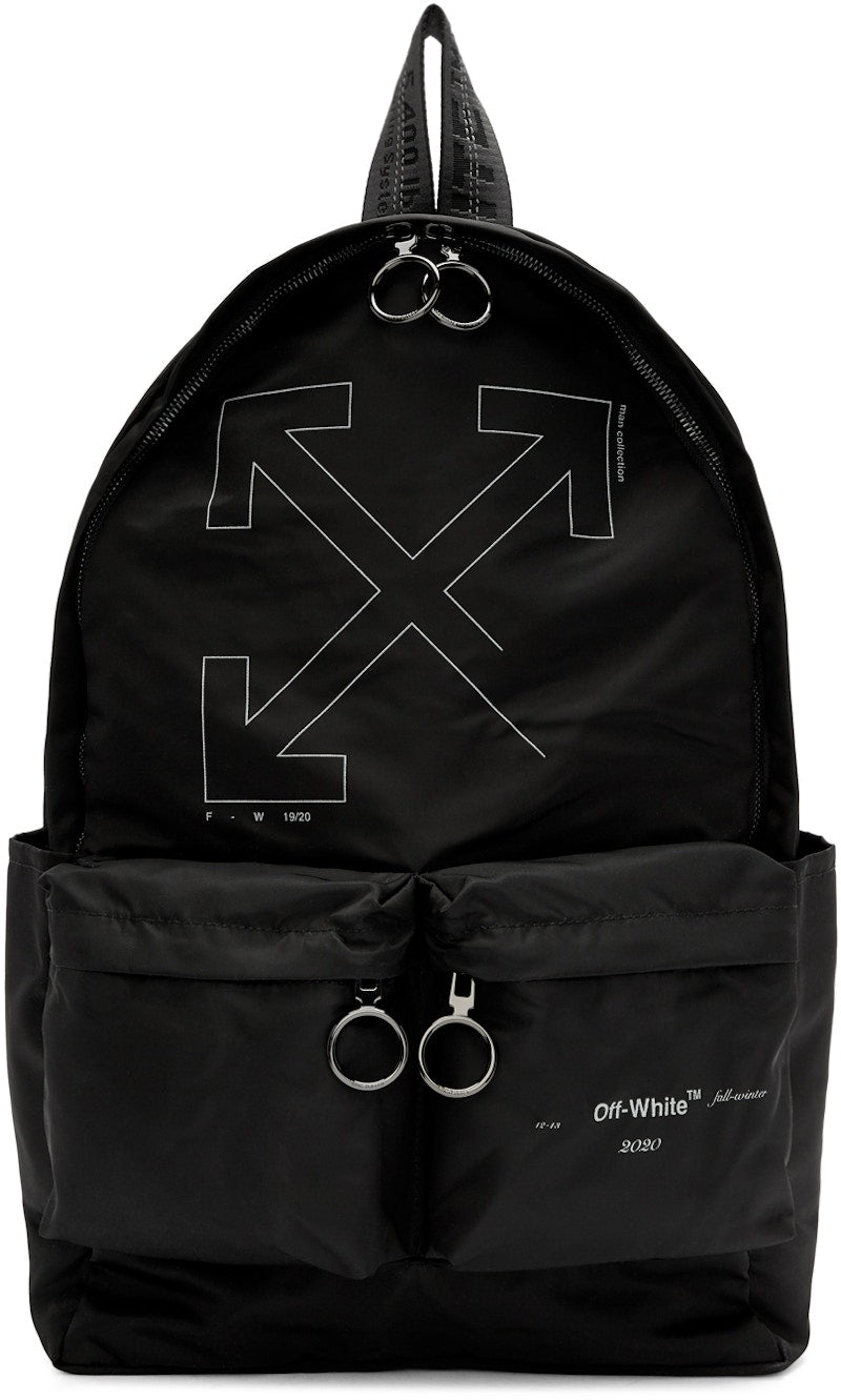OFF-WHITE Unfinished Backpack Black Silver
