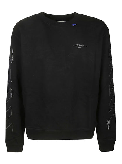 OFF-WHITE Unfinished Diag Sweatshirt Black/Silver