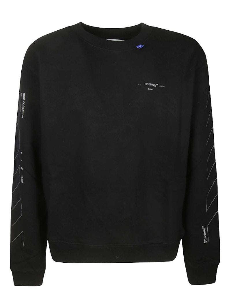 OFF-WHITE Unfinished Diag Sweatshirt Black/Silver