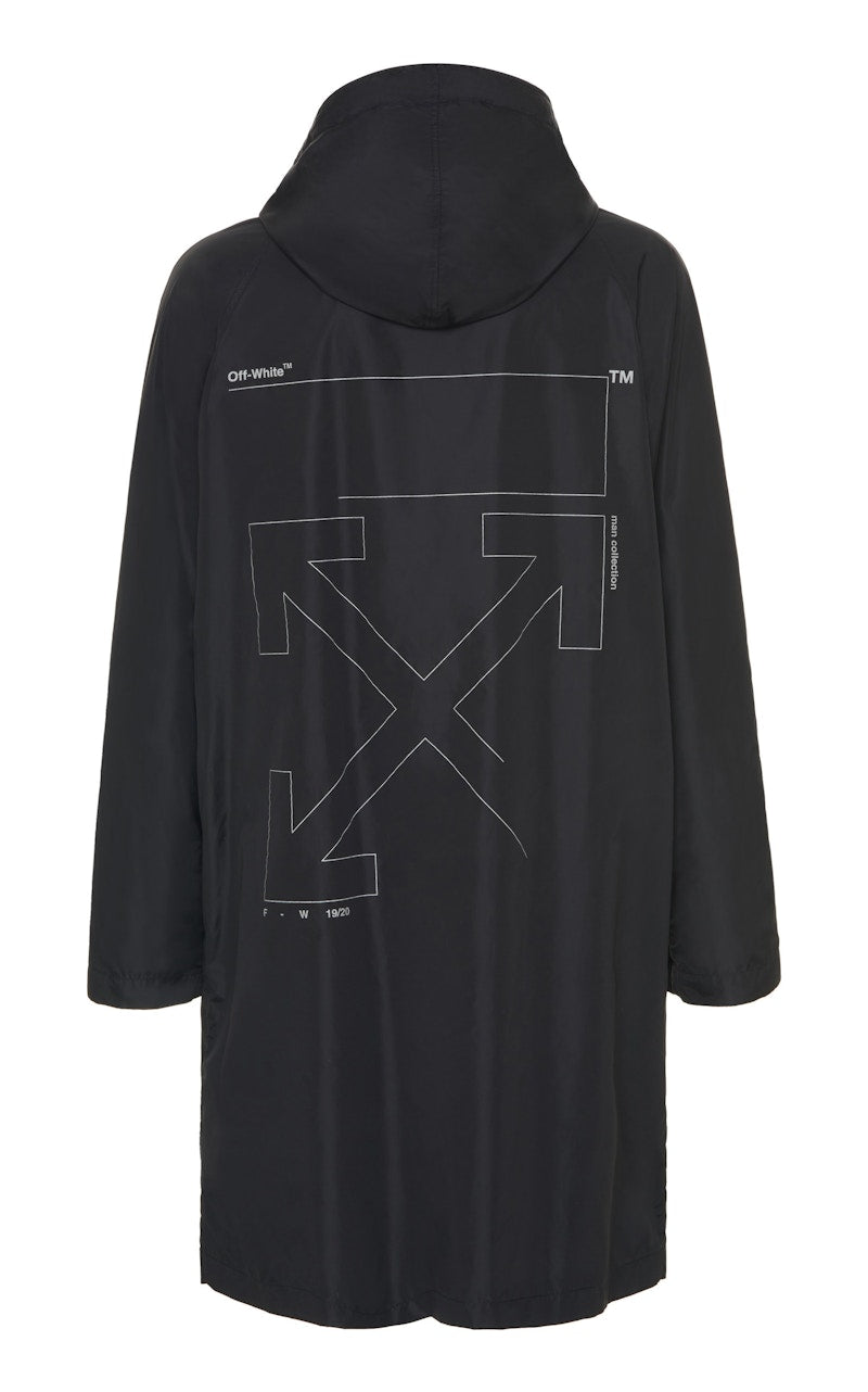 OFF-WHITE Unfinished Raincoat Black