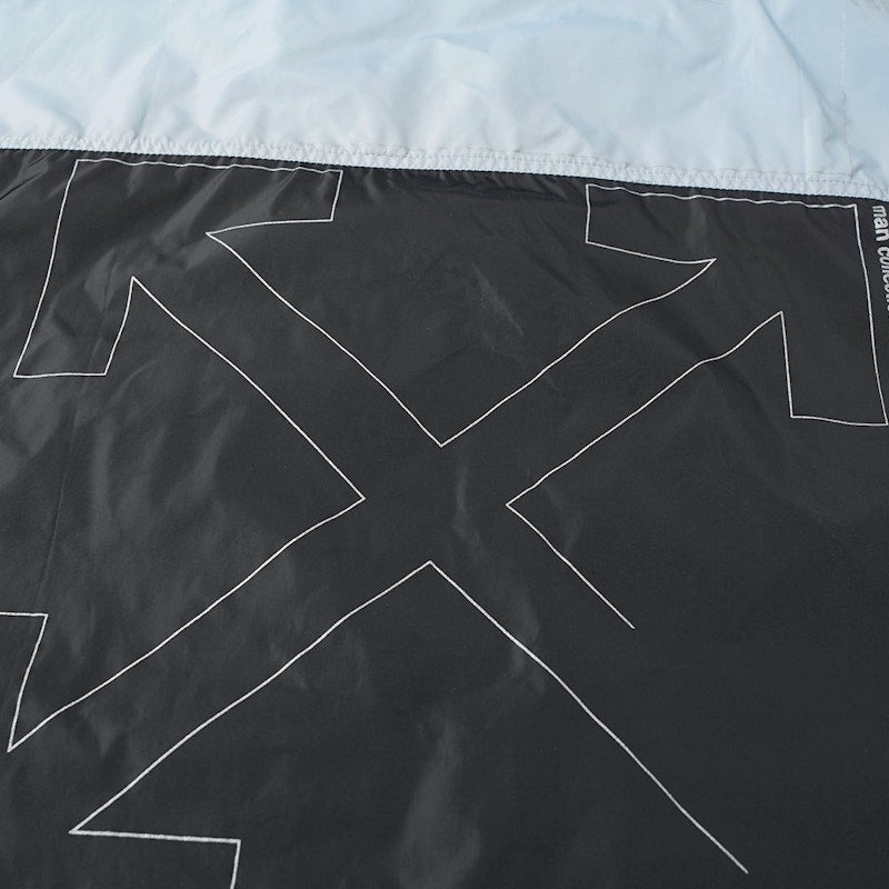OFF-WHITE Unfinished Windbreaker Jacket Black/Grey