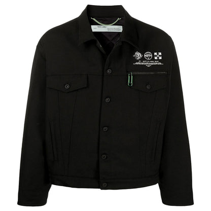 OFF-WHITE Universal Key Denim Jacket Black/White