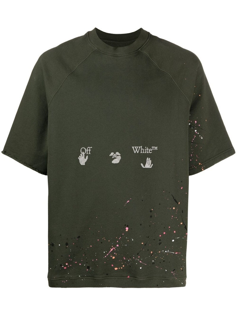 OFF-WHITE Vintage Paint T-shirt Green