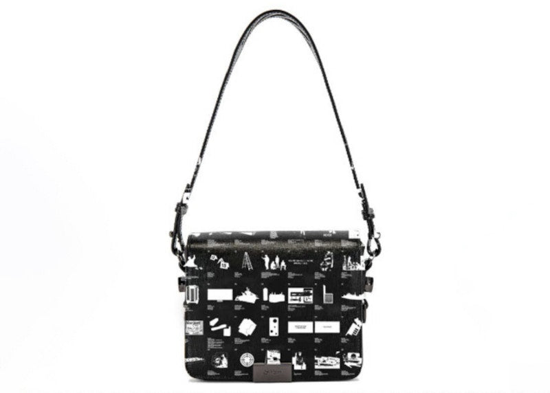 OFF-WHITE Virgil Abloh ICA Collection Logo Flap Bag Black