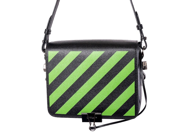 OFF-WHITE Virgil Abloh ICA Diagonal Flap Bag Black/Green