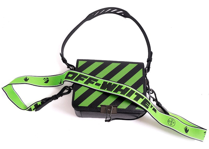 OFF-WHITE Virgil Abloh ICA Diagonal Flap Bag Black/Green