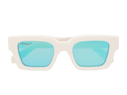 OFF-WHITE Virgil Rectangle Frame Sunglasses White/Black/Blue (OERI022S22PLA0010140)
