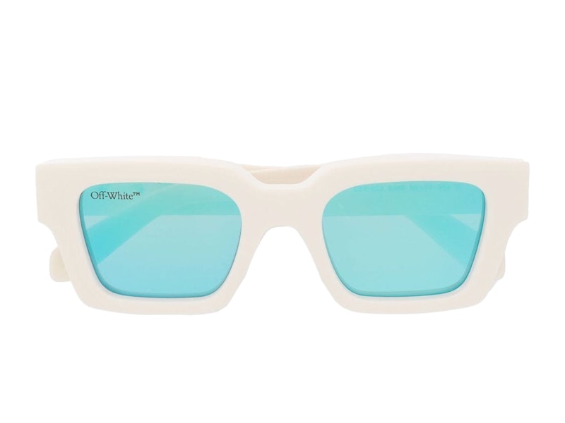 OFF-WHITE Virgil Rectangle Frame Sunglasses White/Black/Blue (OERI022S22PLA0010140)