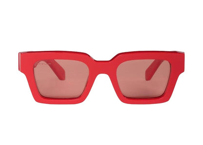 OFF-WHITE Virgil Square Frame Arrows Plaque Sunglasses Red/White/Red Tint (OMRI002S209040202000)