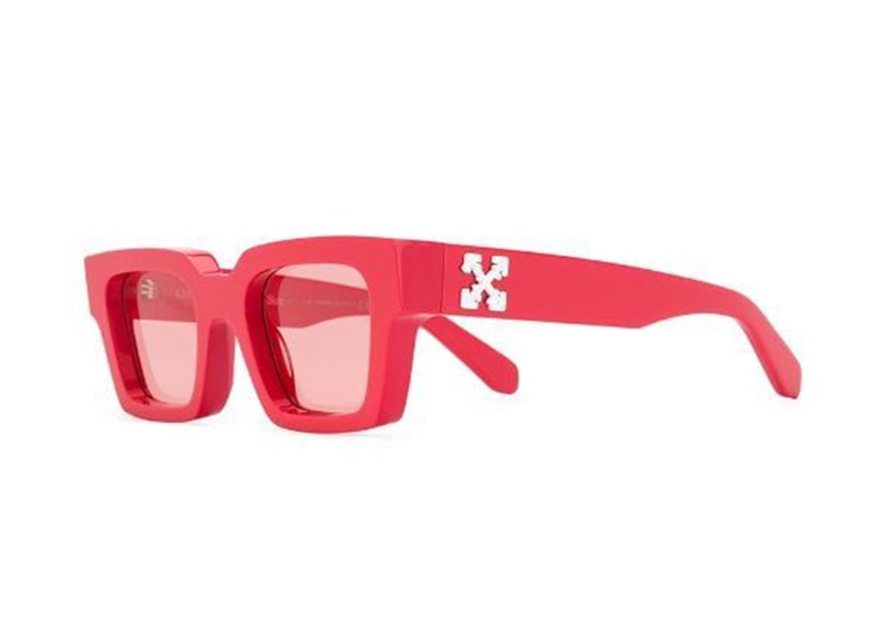 OFF-WHITE Virgil Square Frame Arrows Plaque Sunglasses Red/White/Red Tint (OMRI002S209040202000)