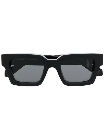 OFF-WHITE Virgil Square Frame Sunglasses Black/White/Grey (OMRI012R21PLA0011001)