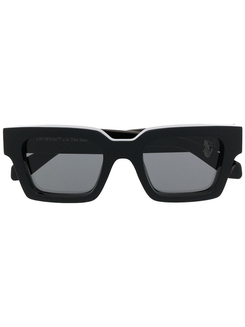 OFF-WHITE Virgil Square Frame Sunglasses Black/White/Grey (OMRI012R21PLA0011001)