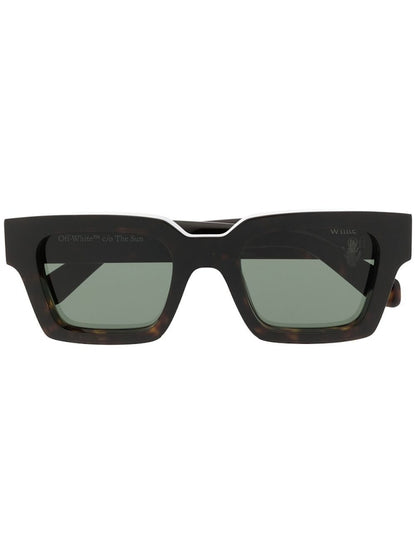 OFF-WHITE Virgil Square Frame Sunglasses Havana Brown/White/Grey (OMRI012R21PLA0016001)